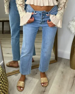 Alora Mid Wash Straight leg Jeans