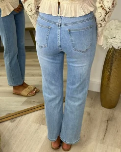 Alora Mid Wash Straight leg Jeans