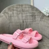 Ariana Double Strap Textured Slider - Pink