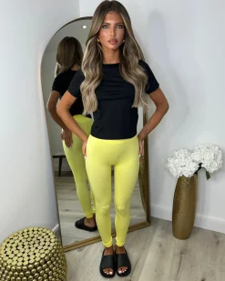 Briony Bum-Scrunch Seamless Leggings - Yellow