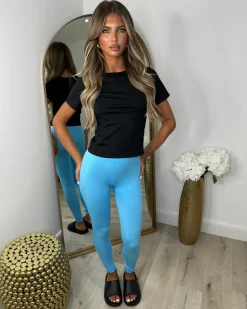 Briony Bum-Scrunch Seamless Leggings - Sky Blue