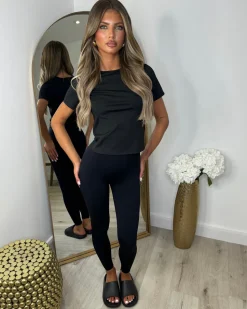 Briony Bum-Scrunch Seamless Leggings - Black