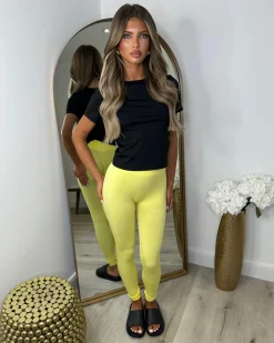 Briony Bum-Scrunch Seamless Leggings - Yellow
