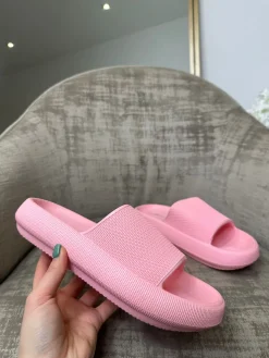 Brooklyn Textured Single Strap Slider - Pink