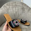 Cary Jewelled Strap Faux Leather Sandal - Black