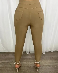 Destiny Straight Leg High Waisted Legging - Mocha