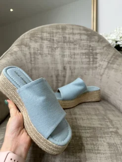 Dua Suede Single Strap Wedge - Blue