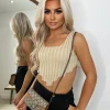Ella Knitted Ribbed Corset Top - Camel