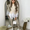 Francine Shirt Jumper Loungewear Set - Beige