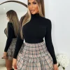 Frankie High Waisted Tiered Mini Skirt - Checked Print
