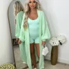 Gabriella Knitted Long Cardigan - Mint