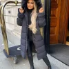 Hallie Padded Coat with Fur Hood - Black