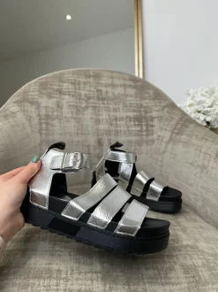 Indiah Chunky Gladiator Sandals - Silver