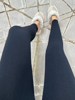 Kaci Ribbed Leggings - Black