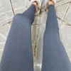 Kaci Ribbed Leggings - Charcoal