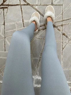 Kaci Ribbed Leggings - Grey