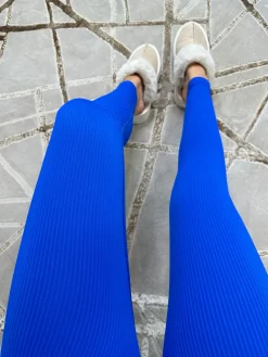 Kaci Ribbed Leggings - Royal Blue