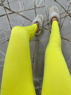 Kaci Ribbed Leggings - Yellow