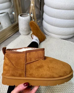 Lavina Short Ankle Faux Fur Boot - Camel