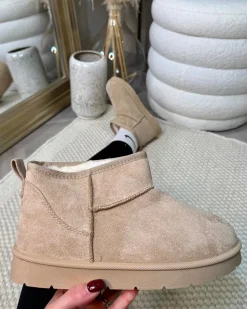 Lavina Short Ankle Faux Fur Boot - Beige