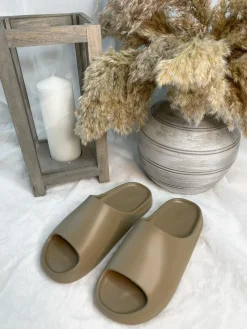 Lou Slip On Sliders - Khaki