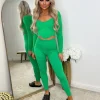 Miesha Corset Style Gym Set - Bright Green