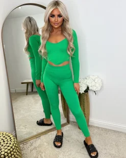 Miesha Corset Style Gym Set - Bright Green