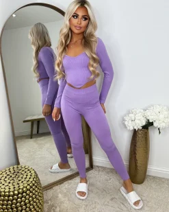 Miesha Corset Style Gym Set - Lilac