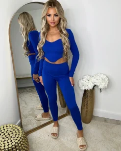 Miesha Corset Style Gym Set - Royal Blue