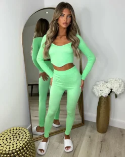Miesha Corset Style Gym Set - Spring Green
