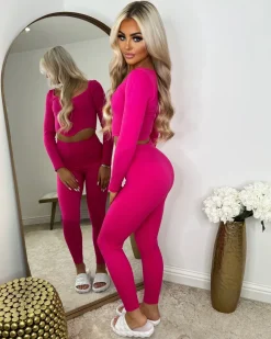 Miesha Corset Style Gym Set - Fuschia