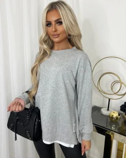 Neve Side Zip Detail Jumper - Grey