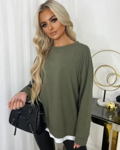 Neve Side Zip Detail Jumper - Khaki