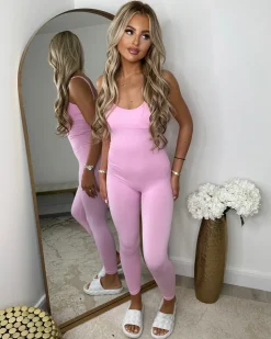 Pearl Spaghetti Strap Jumpsuit - Baby Pink