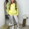 Penny Ruched Sleeve Hoodie - Lemon