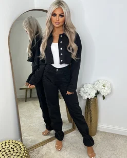Regin Ankle Tie Denim Jeans - Black