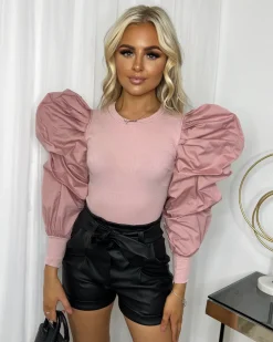 Sadie Puff Sleeve Top - Pink