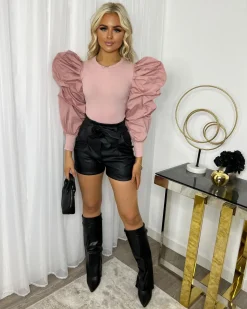 Sadie Puff Sleeve Top - Pink