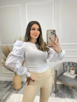Sadie Puff Sleeve Top - White