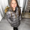 Sophie Metallic Kids Coat - Grey