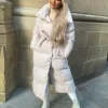 Trisha Long Padded Duvet Trench Coat - Beige